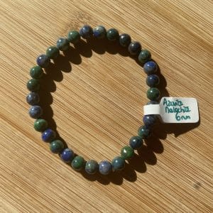 lithothérapie, pierres fines, pierres naturelles, bien-entre, bijoux, fait main, Bracelet Lou - Azurite Malachite 6mm