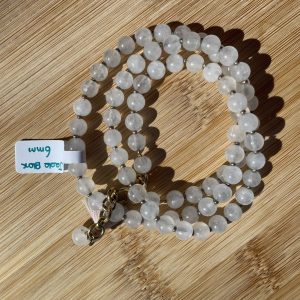 pierres fines pierres naturelles lithothérapie bijoux - Collier Mélanie - Jade Blanc 6mm
