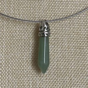 lithothérapie, pierres fines, pierres naturelles, bien-entre, bijoux, fait main, Pendentif Pointe - Aventurine