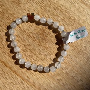 pierres fines pierres naturelles lithothérapie bijoux - Bracelet Christine - Jade Blanc 6mm