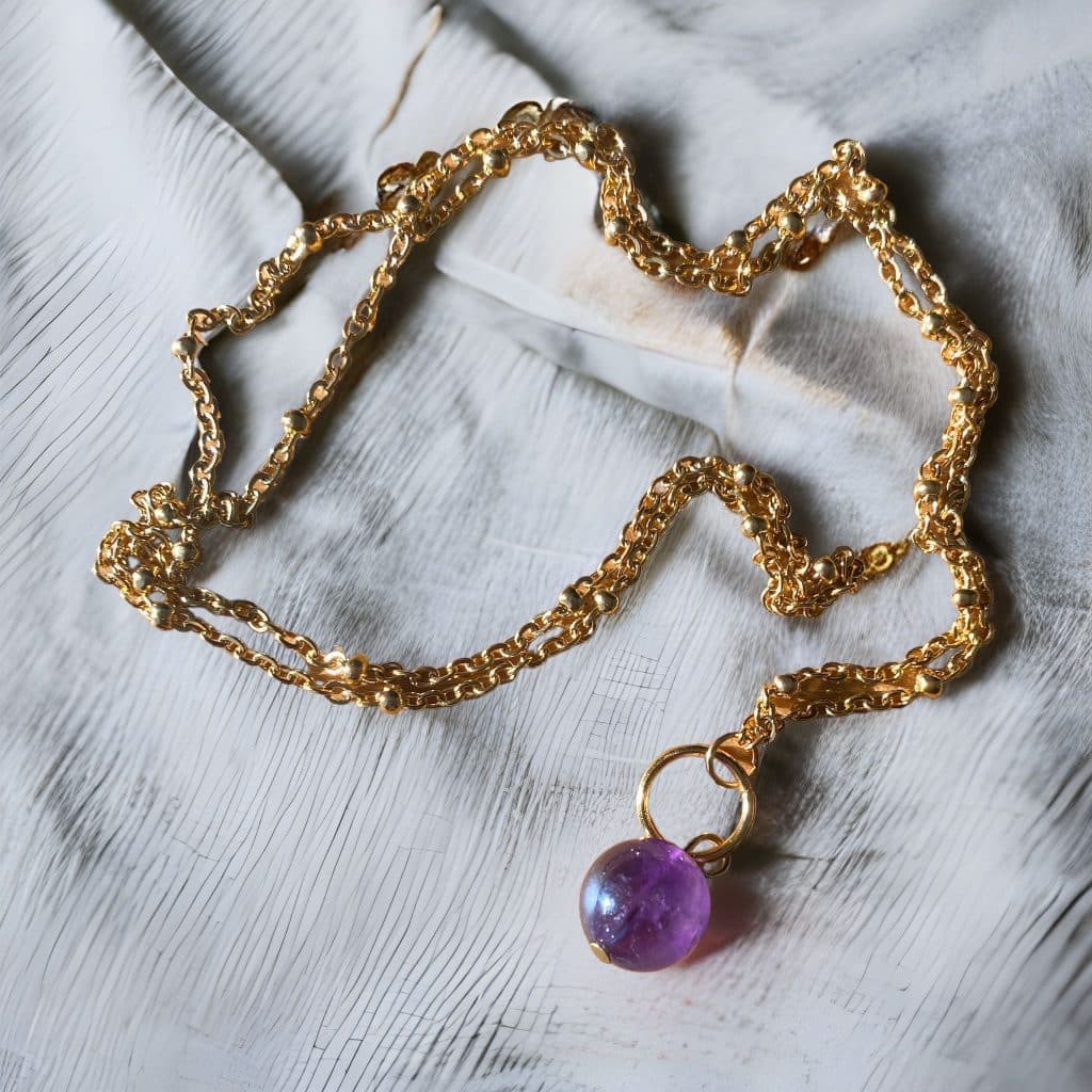 Collier Julie - Pierre Fine au choix - Am&eacute;thyste 10mm