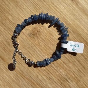 pierres fines pierres naturelles lithothérapie bijoux - Bracelet Brisures - Cyanite - inox argenté