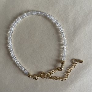 pierres fines pierres naturelles lithothérapie fermoir inox doré facettes bijoux Bracelet cristal de roche