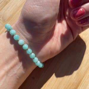 pierres fines pierres naturelles lithothérapie bijoux - Bracelet Joyce - Amazonite "A" 6mm