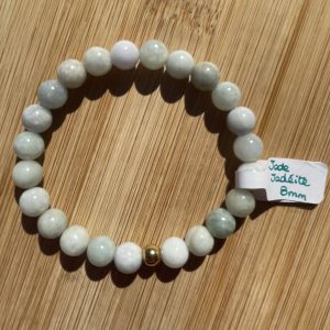 pierres fines pierres naturelles lithothérapie bijoux - Bracelet Bulle - Jade Jadéite 8mm