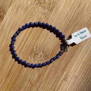 pierres fines pierres naturelles lithothérapie bijoux - Bracelet Jenna - Lapis Lazuli 4mm - Inox argenté