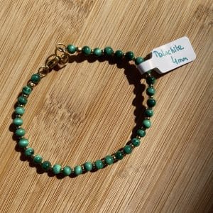 pierres fines pierres naturelles lithothérapie bijoux - Bracelet Jenna - Malachite 4mm