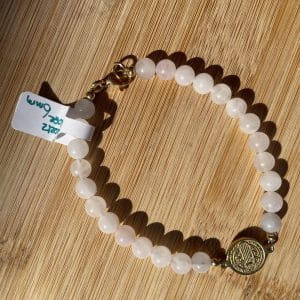 pierres fines pierres naturelles lithothérapie bijoux - Bracelet Marie - Quartz Rose 6mm