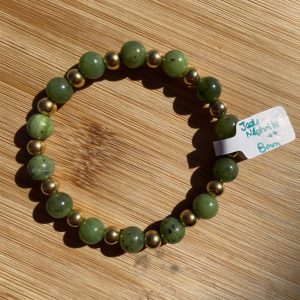 pierres fines pierres naturelles lithothérapie bijoux - Bracelet Caroline - Jade Néphrite "A" 8mm
