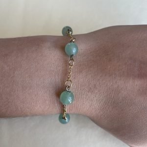 pierres fines pierres naturelles lithothérapie bijoux Bracelet aventurine verte inox doré