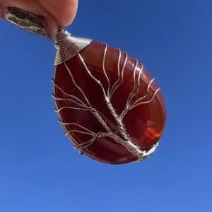 Pendentif Arbre de Vie - Bijoux - Lithothérapie - Pierres Fines - Pierres Naturelles - Cornaline