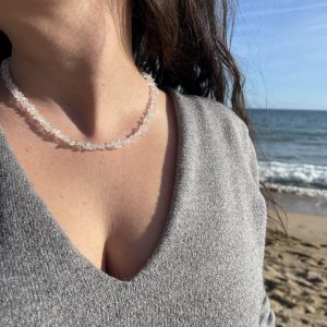 Collier - Bijoux - Lithothérapie - Pierres fines - Pierres Naturelles - Brisures - Cristal de Roche