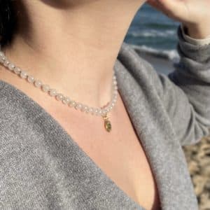 Collier Bella - Jade Blanc 6mm - Collier - Bijoux - Lithothérapie - Pierres fines - Pierres Naturelles