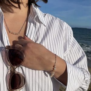 Bracelet Valérie - Aventurine Pêche 6mm - Collier - Bijoux - Lithothérapie - Pierres fines - Pierres Naturelles