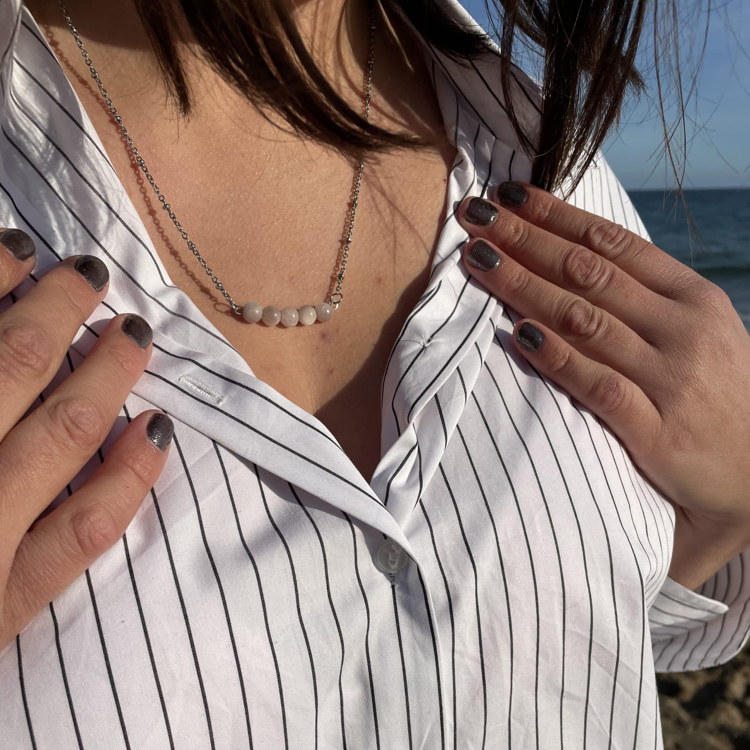 Collier - Bijoux - Lithothérapie - Pierres fines - Pierres Naturelles - Valérie - Kunzite