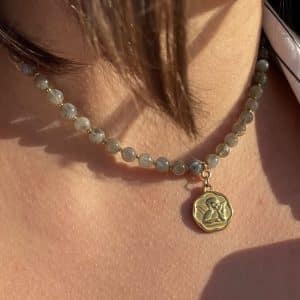Collier - Bijoux - Lithothérapie - Pierres fines - Pierres Naturelles - Ange - Labradorite