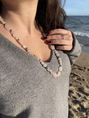 Collier Savanah - Quartz Rose - Collier - Bijoux - Lithothérapie - Pierres fines - Pierres Naturelles