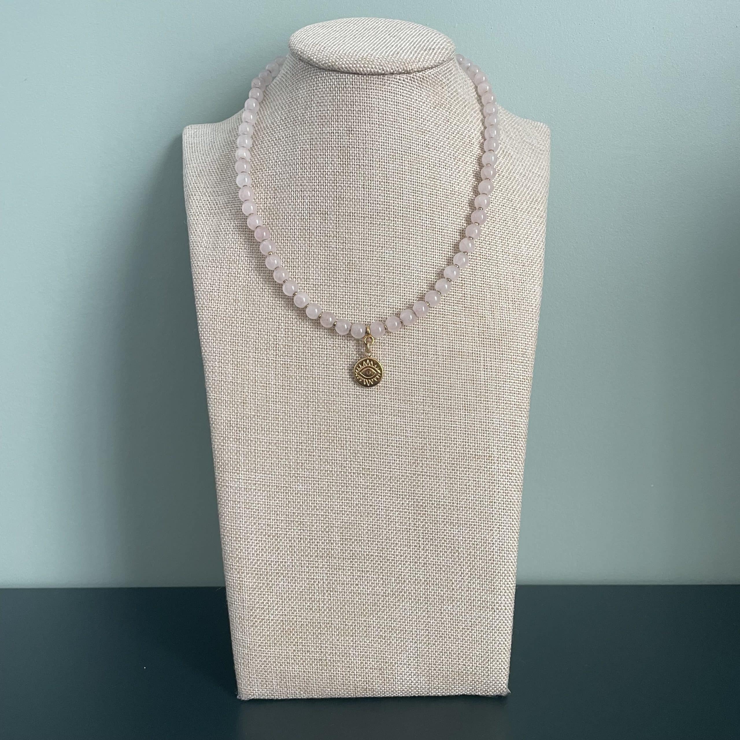 Collier Bella - Quartz Rose 6mm - Collier - Bijoux - Lithothérapie - Pierres fines - Pierres Naturelles