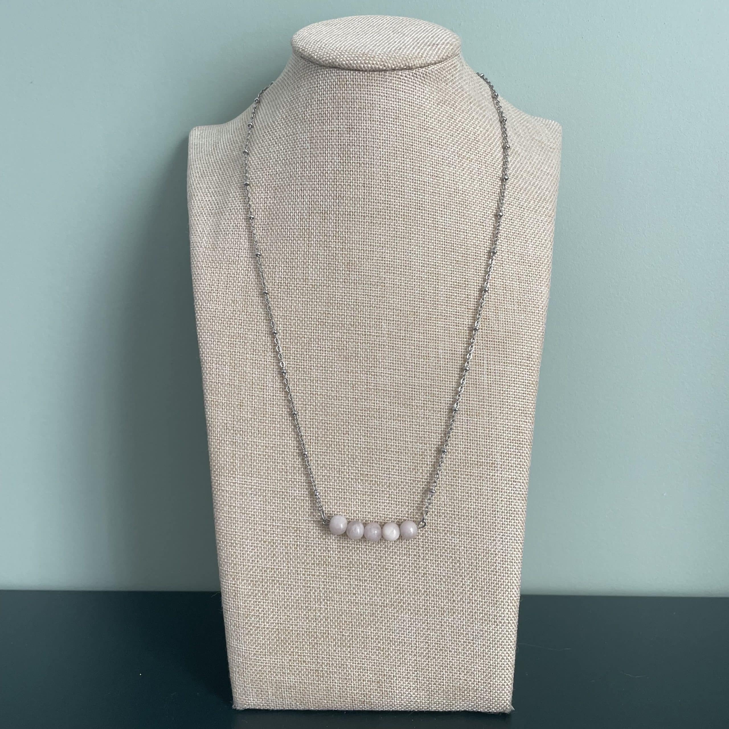 Collier Valérie - Kunzite 6mm - Collier - Bijoux - Lithothérapie - Pierres fines - Pierres Naturelles