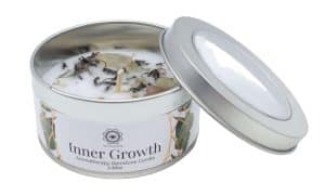 Bougie Parfumée - "Croissance Intérieure" Pierre de Lune et Menthe 70g. Aromathérapie / Lithothérapie