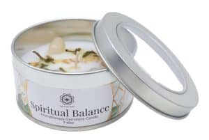 Bougie Parfumée - "Equilibre spirituel" Cristal de Roche et Jasmin - 70g. Aromathérapie / Lithothérapie