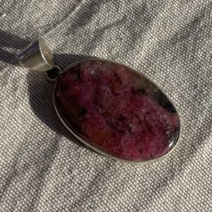 lithothérapie, pierres fines, pierres naturelles, bien-entre, bijoux, fait main, Pendentif - Rhodonite