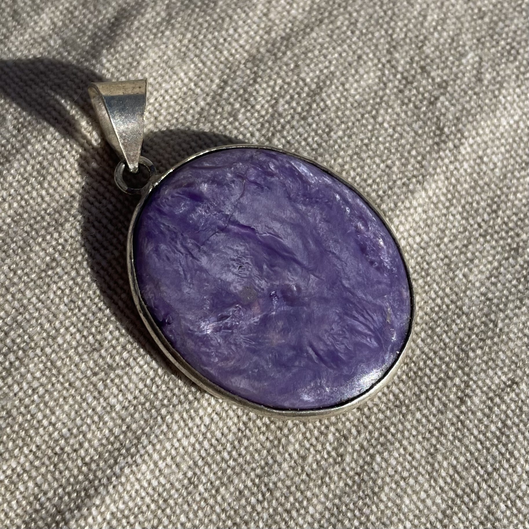 lithothérapie, pierres fines, pierres naturelles, bien-entre, bijoux, fait main, Pendentif - Charoïte