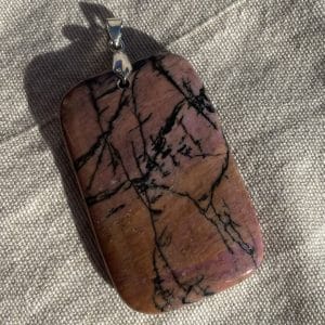 lithothérapie, pierres fines, pierres naturelles, bien-entre, bijoux, fait main, Pendentif - Rhodonite