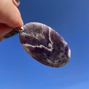 lithothérapie, pierres fines, pierres naturelles, bien-entre, bijoux, fait main, Pendentif - Améthyste chevronnée