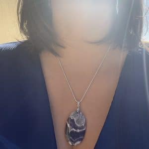 lithothérapie, pierres fines, pierres naturelles, bien-entre, bijoux, fait main, Pendentif - Améthyste chevronnée