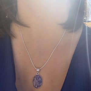 lithothérapie, pierres fines, pierres naturelles, bien-entre, bijoux, fait main, Pendentif - Charoïte