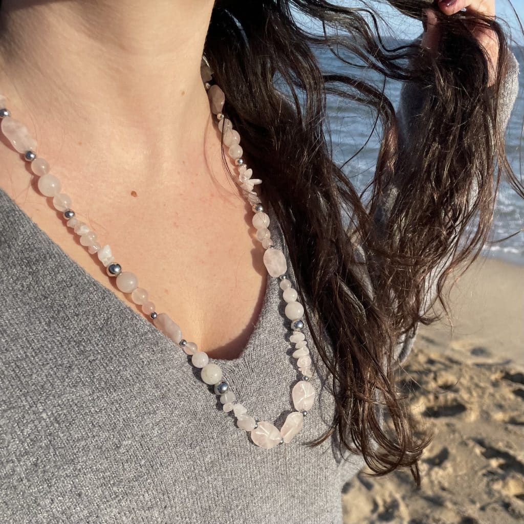 Collier Savanah - Quartz Rose - Collier - Bijoux - Lithothérapie - Pierres fines - Pierres Naturelles
