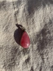 lithothérapie, pierres fines, pierres naturelles, bien-entre, bijoux, fait main, Pendentif - Rhodocrosite