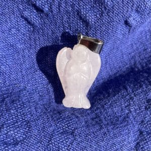 lithothérapie, pierres fines, pierres naturelles, bien-entre, bijoux, fait main, Pendentif Ange - Quartz Rose