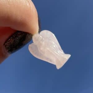 lithothérapie, pierres fines, pierres naturelles, bien-entre, bijoux, fait main, Pendentif Ange - Quartz Rose