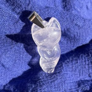 lithothérapie, pierres fines, pierres naturelles, bien-entre, bijoux, fait main, Pendentif Renard - Quartz Rose