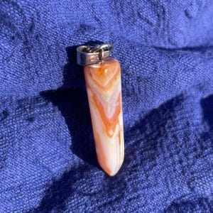lithothérapie, pierres fines, pierres naturelles, bien-entre, bijoux, fait main, Pendentif Pointe - Cornaline