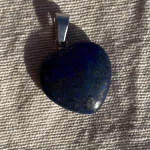 lithothérapie, pierres fines, pierres naturelles, bien-entre, bijoux, fait main, Pendentif Petit Coeur Lapis Lazuli