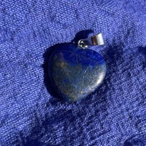 lithothérapie, pierres fines, pierres naturelles, bien-entre, bijoux, fait main, Pendentif Petit Coeur Lapis Lazuli