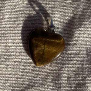 lithothérapie, pierres fines, pierres naturelles, bien-entre, bijoux, fait main, Pendentif Petit Coeur Oeil de Tigre