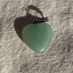 lithothérapie, pierres fines, pierres naturelles, bien-entre, bijoux, fait main, Pendentif Petit Coeur Aventurine