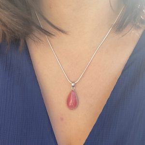 lithoth&eacute;rapie, pierres fines, pierres naturelles, bien-entre, bijoux, fait main, Pendentif - Rhodocrosite
