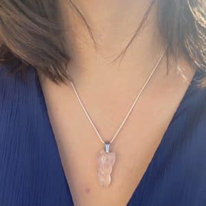 lithothérapie, pierres fines, pierres naturelles, bien-entre, bijoux, fait main, Pendentif Renard - Quartz Rose