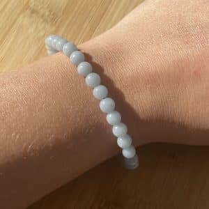 lithothérapie, pierres fines, pierres naturelles, bien-entre, bijoux, fait main, Bracelet Lou - Angélite 6mm