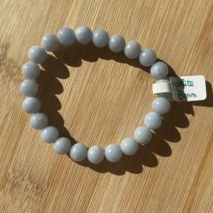 lithothérapie, pierres fines, pierres naturelles, bien-entre, bijoux, fait main, Bracelet Lou - Angélite 8mm