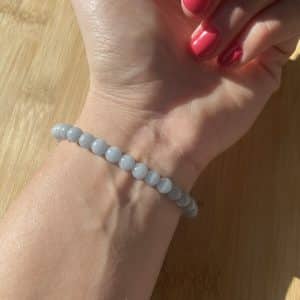 lithothérapie, pierres fines, pierres naturelles, bien-entre, bijoux, fait main, Bracelet Lou - Angélite 6mm