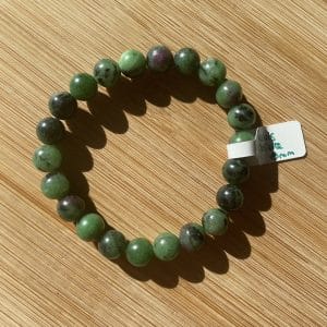lithothérapie, pierres fines, pierres naturelles, bien-entre, bijoux, fait main, Bracelet Lou - Rubis Zoïsite 8mm