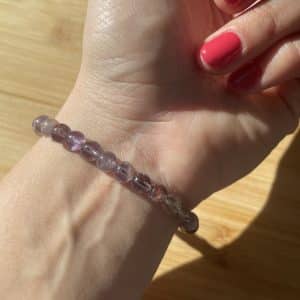 lithothérapie, pierres fines, pierres naturelles, bien-entre, bijoux, fait main, Bracelet Lou - Auralite 6mm