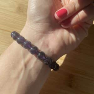 lithothérapie, pierres fines, pierres naturelles, bien-entre, bijoux, fait main, Bracelet Lou - Améthyste 10mm