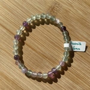 lithothérapie, pierres fines, pierres naturelles, bien-entre, bijoux, fait main, Bracelet Lou - Fluorite 6mm